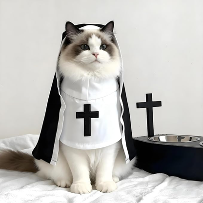 Disfraz De Monja "Holy Paws" Para Gatos