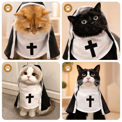 Disfraz De Monja "Holy Paws" Para Gatos