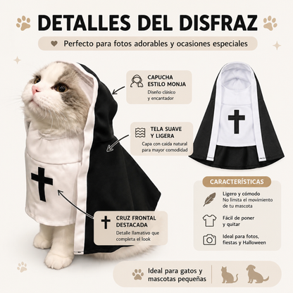 Disfraz De Monja "Holy Paws" Para Gatos